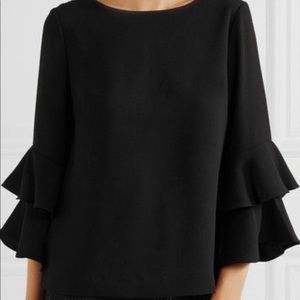 Jcrew Lana Ruffle Sleeved Crepe Top